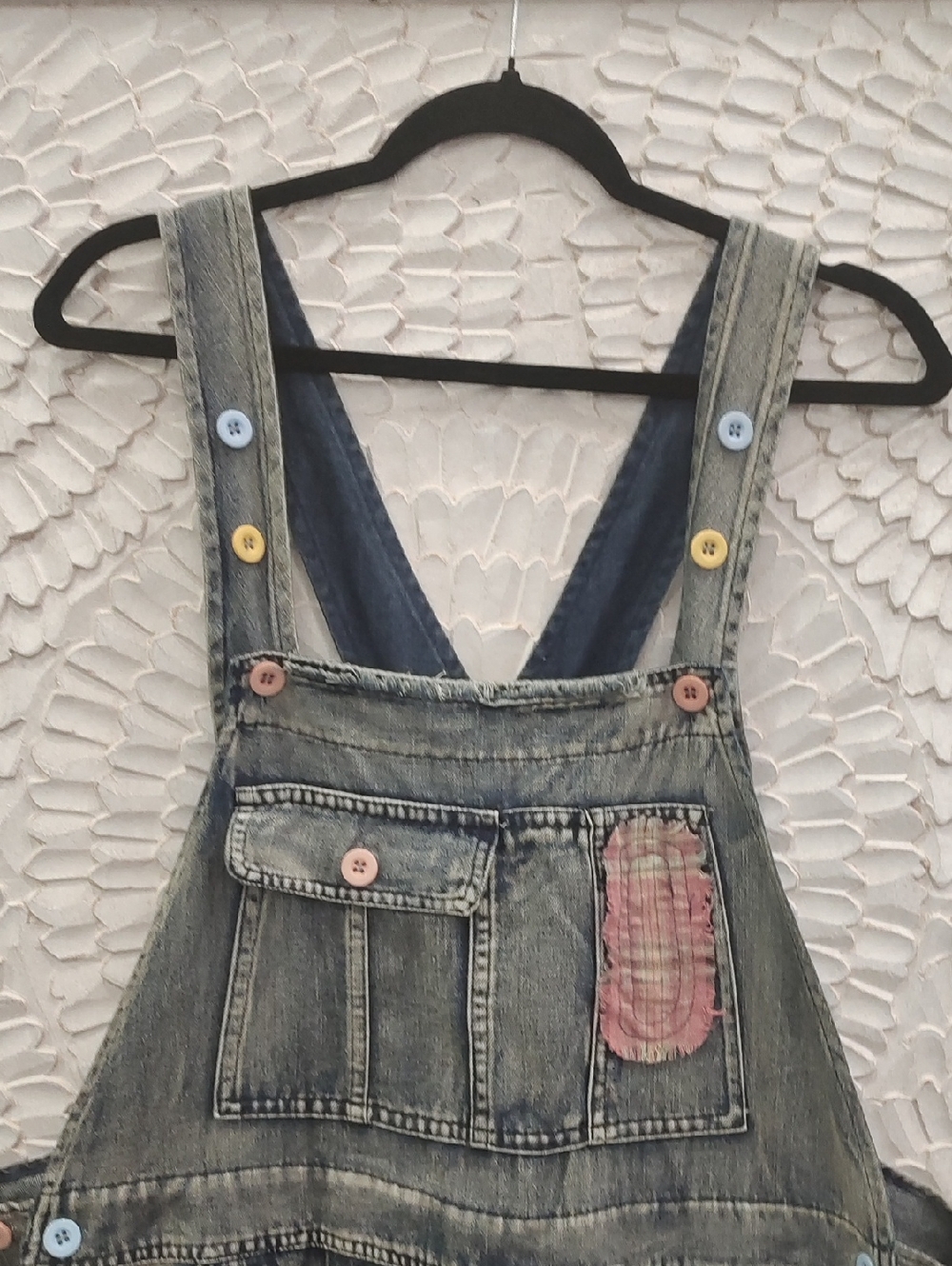 Boho Embroidered Denim Overalls Jumpsuit - Light Blue - Picture 4 of 7